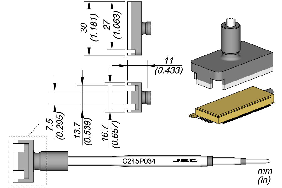 C245P034 - Fiber Coupled Chip Cartridge 27 x 7.5